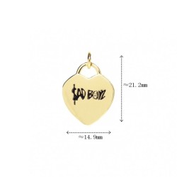 Approx 18x15mm Black Gold Plated Enamel Pendant Point Letter Her Charms Special Gift Jewelry For Women