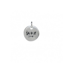 Approx 11.4x14.4mm Enamel Black Pendant Silver Plated Circle Coin Shape Round Letter Charms For Women Jewelry