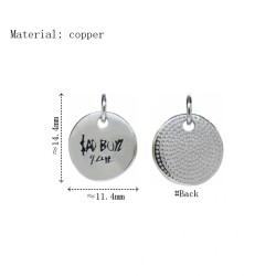 Approx 11.4x14.4mm Enamel Black Pendant Silver Plated Circle Coin Shape Round Letter Charms For Women Jewelry