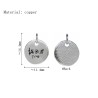 Approx 11.4x14.4mm Enamel Black Pendant Silver Plated Circle Coin Shape Round Letter Charms For Women Jewelry