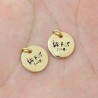 Approx 11.1x14.6mm Letter Coin Shape Circle Round Gold Plated Pendant Enamel Black Charms For Women Special Gift