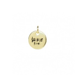 Approx 11.1x14.6mm Letter Coin Shape Circle Round Gold Plated Pendant Enamel Black Charms For Women Special Gift