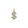 Approx 9.5x19.7mm Pendant Invisible Setting Dollar Symbol Cubic Zirconia Gold Plated Black Charms Special Gift Jewelry