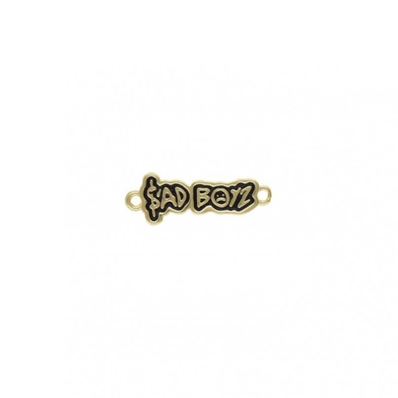 Approx 18.4x6.7mm Black Enamel Gold Plated Letter Connector For Women Jewelry Special Gift