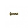 Approx 18.4x6.7mm Black Enamel Gold Plated Letter Connector For Women Jewelry Special Gift