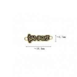 Approx 18.4x6.7mm Black Enamel Gold Plated Letter Connector For Women Jewelry Special Gift