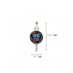 Approx 7.7x17.3mm Face Letter Black Silver Plated Pendant Enamel Charms Special Gift Jewelry For Women