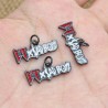Approx 22.5x13.8mm Gun Plated Black Pendant Enamel Letter Charms Special Gift For Women Jewelry