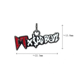 Approx 22.5x13.8mm Gun Plated Black Pendant Enamel Letter Charms Special Gift For Women Jewelry
