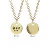 18x2inch Black Gold Plated Circle Coin Letter Round Shape Chains Necklaces Enamel Necklace For Women Special Gift