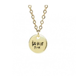 18x2inch Black Gold Plated Circle Coin Letter Round Shape Chains Necklaces Enamel Necklace For Women Special Gift