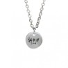 18x2inch Black Silver Plated Enamel Chains Necklaces Letter Coin Shape Circle Round Necklace For Women Jewelry