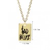 18x2inch Enamel Gold Plated Chains Necklaces Rectangle Letter Square Black Necklace Jewelry Special Gift For Women