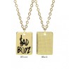 18x2inch Enamel Gold Plated Chains Necklaces Rectangle Letter Square Black Necklace Jewelry Special Gift For Women