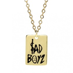 18x2inch Enamel Gold Plated Chains Necklaces Rectangle Letter Square Black Necklace Jewelry Special Gift For Women