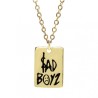 18x2inch Enamel Gold Plated Chains Necklaces Rectangle Letter Square Black Necklace Jewelry Special Gift For Women