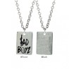 18x2inch Enamel Chains Necklaces Black Silver Plated Letter Rectangle Square Necklace For Women Jewelry Special Gift