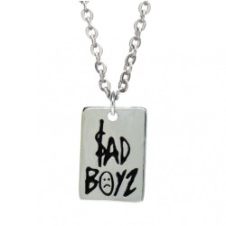18x2inch Enamel Chains Necklaces Black Silver Plated Letter Rectangle Square Necklace For Women Jewelry Special Gift