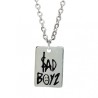18x2inch Enamel Chains Necklaces Black Silver Plated Letter Rectangle Square Necklace For Women Jewelry Special Gift