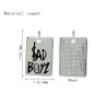 Approx 18x13mm Black Rectangle Letter Square Enamel Pendant Silver Plated Charms Special Gift For Women Jewelry