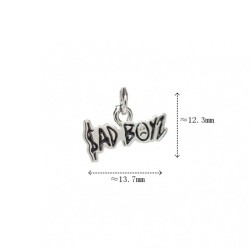 Approx 13.7x12.3mm Pendant Silver Plated Enamel Black Face Letter Charms For Women Jewelry Special Gift