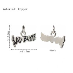 Approx 13.7x12.3mm Pendant Silver Plated Enamel Black Face Letter Charms For Women Jewelry Special Gift