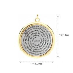 Approx 30.9x37.1mm Holy Bible Circle Shape Round Gold Plated Two Electroplated Dual Tone Pendant Special Gift