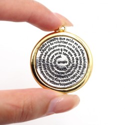 Approx 30.9x37.1mm Holy Bible Circle Shape Round Gold Plated Two Electroplated Dual Tone Pendant Special Gift