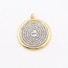 Approx 30.9x37.1mm Holy Bible Circle Shape Round Gold Plated Two Electroplated Dual Tone Pendant Special Gift