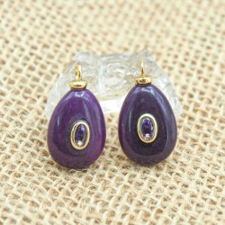 Approx 13x22.7mm Pendant Invisible Setting Teardrop Drop Shape Gold Plated Jade Cubic Zirconia Charms Jewelry For Women