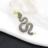 Approx 15.7x35.6mm Invisible Setting Gold Plated Cubic Zirconia Animal Snake Pendant Special Gift For Women Jewelry