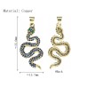 Approx 15.7x35.6mm Invisible Setting Gold Plated Cubic Zirconia Animal Snake Pendant Special Gift For Women Jewelry