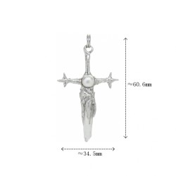 Organic Claws Bubble Claw Crisscross Thorns Spiky Plant Freshwater Pearls Pendant