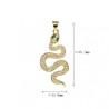 Approx 15.8x35.7mm Invisible Setting Snake Animal Cubic Zirconia Gold Plated Pendant For Women Jewelry Special Gift