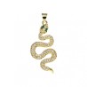 Approx 15.8x35.7mm Invisible Setting Snake Animal Cubic Zirconia Gold Plated Pendant For Women Jewelry Special Gift