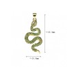 Approx 15.4x35.3mm Cubic Zirconia Gold Plated Snake Animal Invisible Setting Pendant For Women Jewelry Special Gift