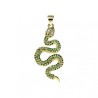 Approx 15.4x35.3mm Cubic Zirconia Gold Plated Snake Animal Invisible Setting Pendant For Women Jewelry Special Gift