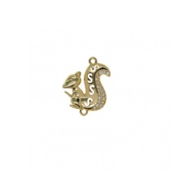 Approx 17.2x20.8mm Invisible Setting Animal Squirrel
 Pendant Cubic Zirconia Gold Plated Charms Special Gift Jewelry