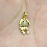 Approx 12.2x22.8mm Gold Plated Cubic Zirconia Invisible Setting Pendant Puppy Animal Charms Jewelry Special Gift For Women