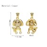 Approx 12.2x22.8mm Gold Plated Cubic Zirconia Invisible Setting Pendant Puppy Animal Charms Jewelry Special Gift For Women
