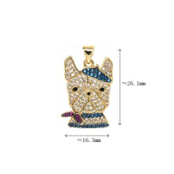 Approx 16.3x26.1mm Gold Plated Cubic Zirconia Dog Animal Invisible Setting Pendant Jewelry For Women Special Gift