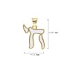 Enamel Alphabet Hebrew Chai Jewish Kabbalah Religious Jewelry Gold Plated White Copper Metal Pendant