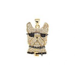 Approx 16.2x27.5mm Animal Dog Gold Plated Cubic Zirconia Invisible Setting Pendant For Women Jewelry Special Gift