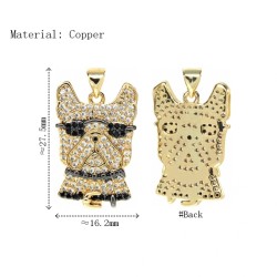 Approx 16.2x27.5mm Animal Dog Gold Plated Cubic Zirconia Invisible Setting Pendant For Women Jewelry Special Gift