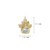 Approx 13.1x17.1mm Invisible Setting Gold Plated Cubic Zirconia Puppy Footprint Animal Pendant Charms Jewelry Special Gift