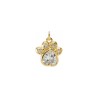 Approx 13.1x17.1mm Invisible Setting Gold Plated Cubic Zirconia Puppy Footprint Animal Pendant Charms Jewelry Special Gift