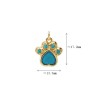 Approx 13.3x17.2mm Gold Plated Animal Footprint Puppy Pendant Cubic Zirconia Invisible Setting Charms Special Gift For Women