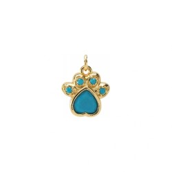 Approx 13.3x17.2mm Gold Plated Animal Footprint Puppy Pendant Cubic Zirconia Invisible Setting Charms Special Gift For Women