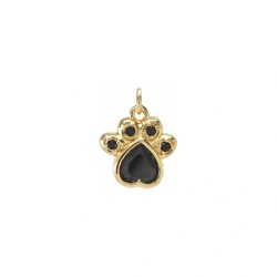 Approx 13.1x16.9mm Animal Puppy Footprint Cubic Zirconia Gold Plated Pendant Invisible Setting Charms For Women Special Gift