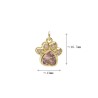 Approx 13x16.7mm Invisible Setting Pendant Cubic Zirconia Footprint Puppy Animal Gold Plated Charms Special Gift Jewelry